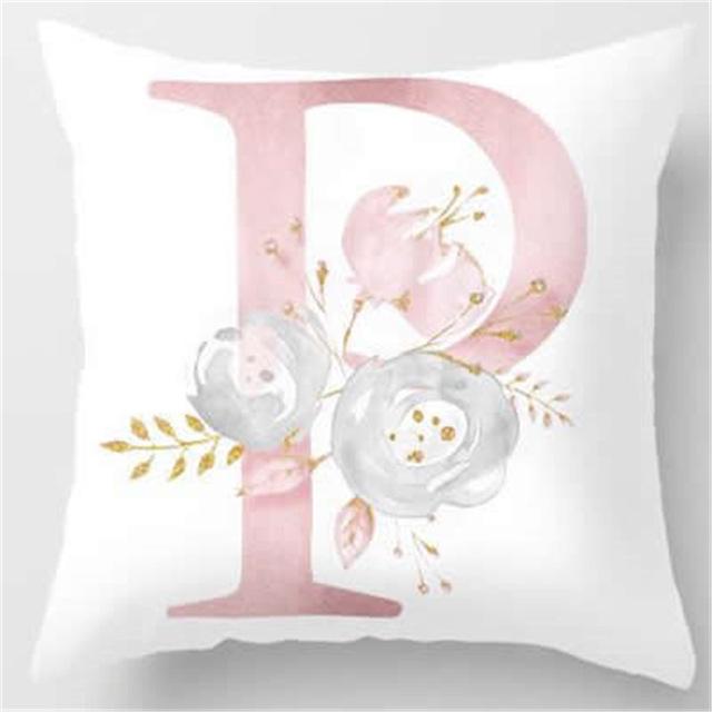 Ins Nordic Pillowcase Design Pink Letter Cushion Pillowcase Car Sofa Waist Design Home Furnishing