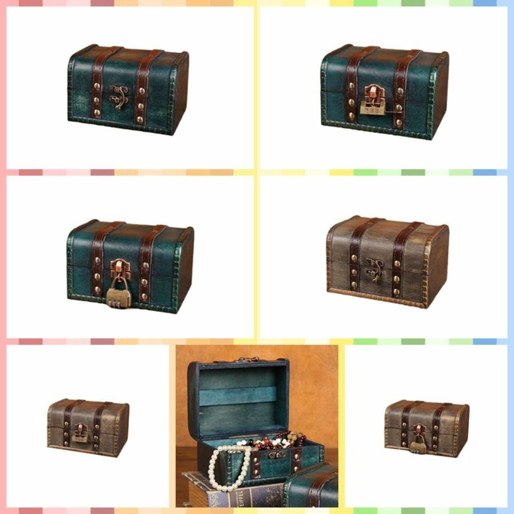 

Antique Jewelry Organizer Box Wooden Storage Box Vintage Retro Treasure Chest Gift