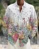 Camisa de Manga Larga con Estampado Floral, Elegante Camisa Casual de Botones para el Uso Diario