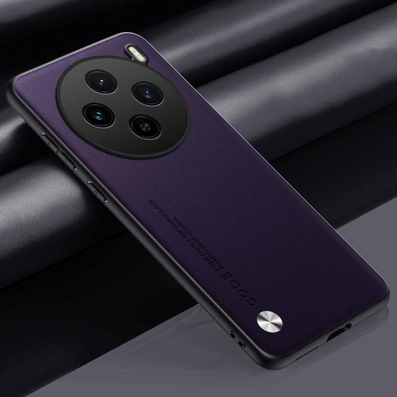 Etui til Vivo X200 Pro X200Pro Ensfarget Lær Silikonbeskyttelse Hardt Støtsikkert Telefondeksel til VivoX200Pro V2413 X100 Ultra X100 S Pro Skall