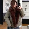 Winter new street cool spicy parker cotton clothes women's short casual versatile fur collar lapel locomotive jacket