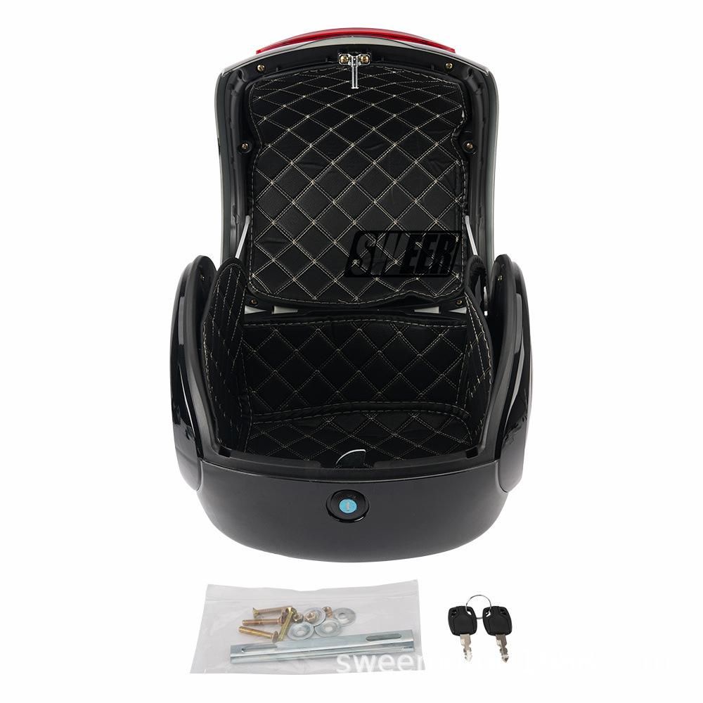 Motorcycle Tail Box Fashion E-bike Top Luggage Carrier Box Full Helmet Storage Box 32L Universal Plastic Trunk