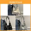 Large Capacity Silver Shoulder Bag With Zipper Closure For Commuting And Fashion Enthusiasts