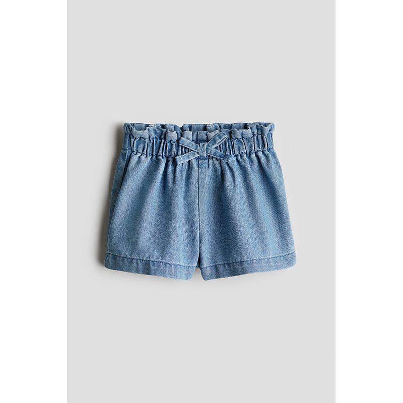 

HM Children s Clothing Girl s Baby Pants 2025 Autumn New Straight Loose Bow Decoration Casual Shorts 1274549 Cowboy Blue 100/50(2-3Y)