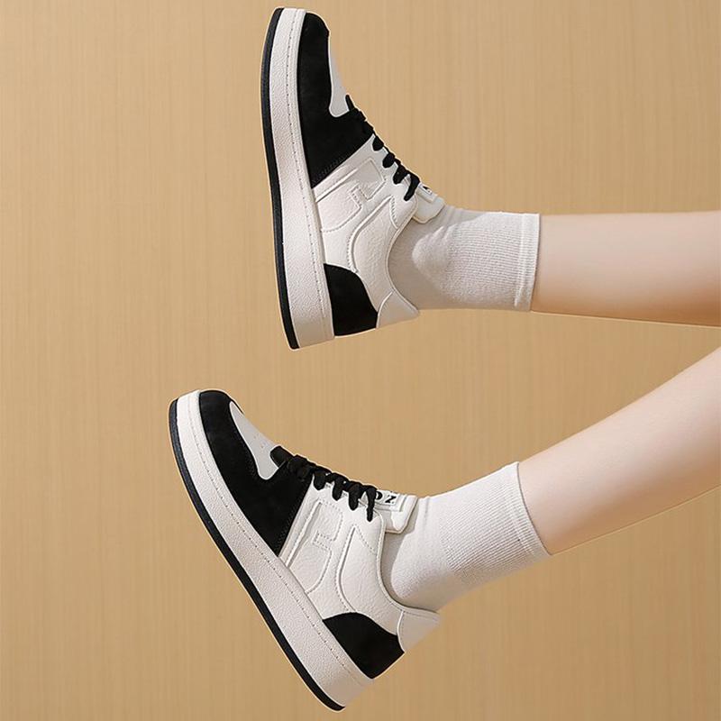 

Fashion Fashion Mix Color Sports Shoes Women Autumn Winter 2025 Lace Up Breathable Sneakers Woman Low Top Soft Insole Flat Shoes Mujer 41 чёрный