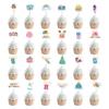 Cake Birthday Happy Toppers With Paper Flags For Party Decoration Set Of 12