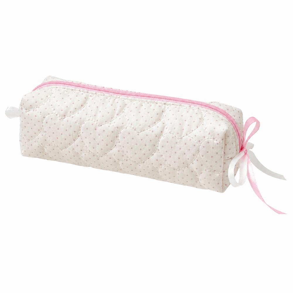 Large Capacity Pen Bag Pink White Stationery Pouch Cute Pencil Case Gift