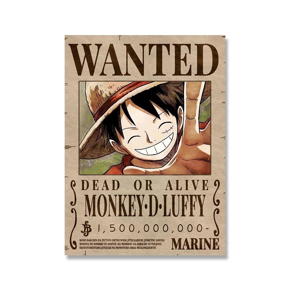 One Piece Canvas Paintings Luffy Japanese Anime Poster Bounty Picture and Print Home Decor for Living Room Kids Gifts Decoration No Frame