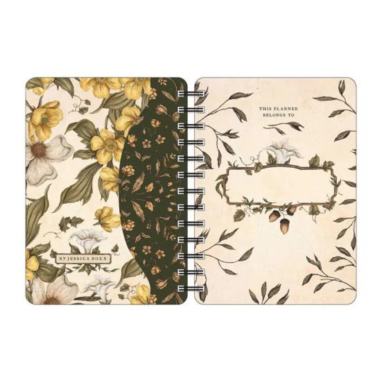 Týdenní plánovač Woodland Wardens 2026, spirálový zápisník s obálkou s přírodní tématikou, 17měsíční organizér pro školu, kancelář, osobní použití