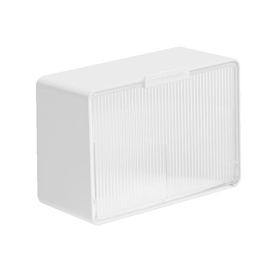 Wattestäbchen-Aufbewahrungsbox mit unterteiltem Layout Klappdeckel Staubdichtes Design Kompakte Größe Badezimmer-Organizer Wattepad-Halter