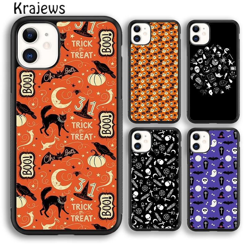 Krajews Halloween Moon Witch Horror Phone Case Cover For iPhone 17 Air 16 15 14 plus 11 12 13 pro max coque Fundas