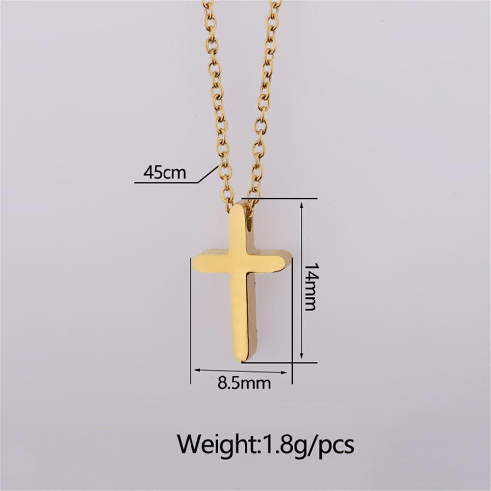 Religious Fashion Female Cross Necklace For Women Gold Silver Color Stainless Steel Small Cross Pendant Jewelry Gift