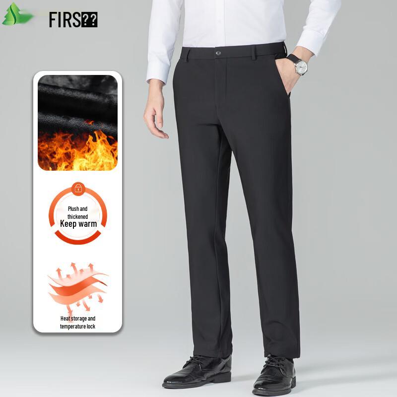 

FIRS Men s Fleece-Lined Straight-Leg Casual Trousers 38