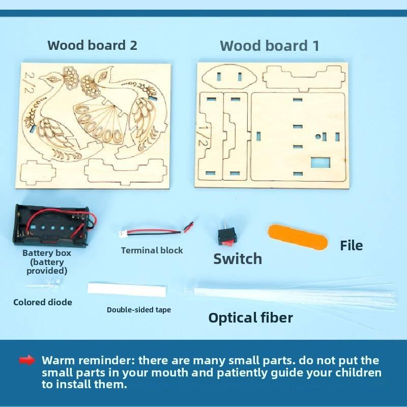 Childrens Peacock Display Science Experiment Kit With Diy Electric Toy For Learning And Creativity