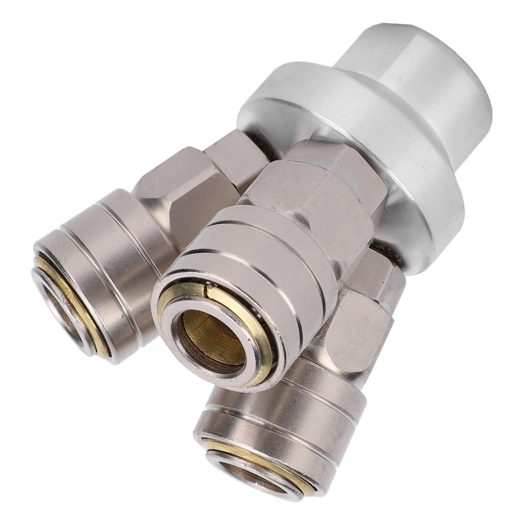 Quick Connector 3 Way Female Chrome Plated Pneumatic Component G1 4 C Type SMV