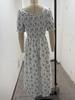 2026 Women's Summer Floral Print Puff Sleeve Square Neck Dress - French Style Holiday Tea Party Skirt