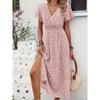 European and American summer new women's sexy skirt V-neck elastic waist short-sleeved dress women