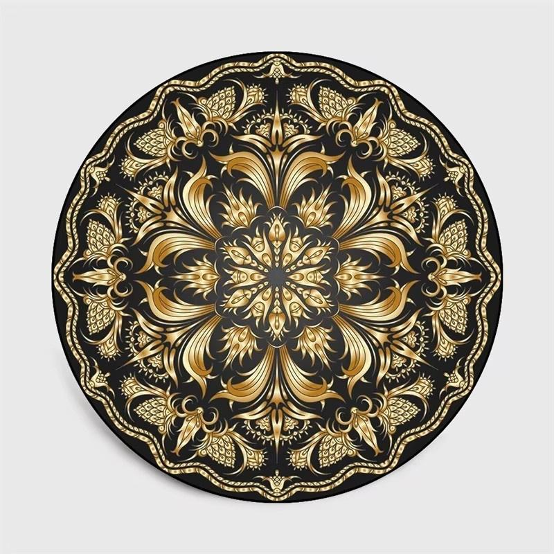 Bohemia Mandala Round Carpet Living Room Geometric Ethnic Flowers Circle Rug Bedroom  Anti-slip Vintage Floor Mat Home Decor
