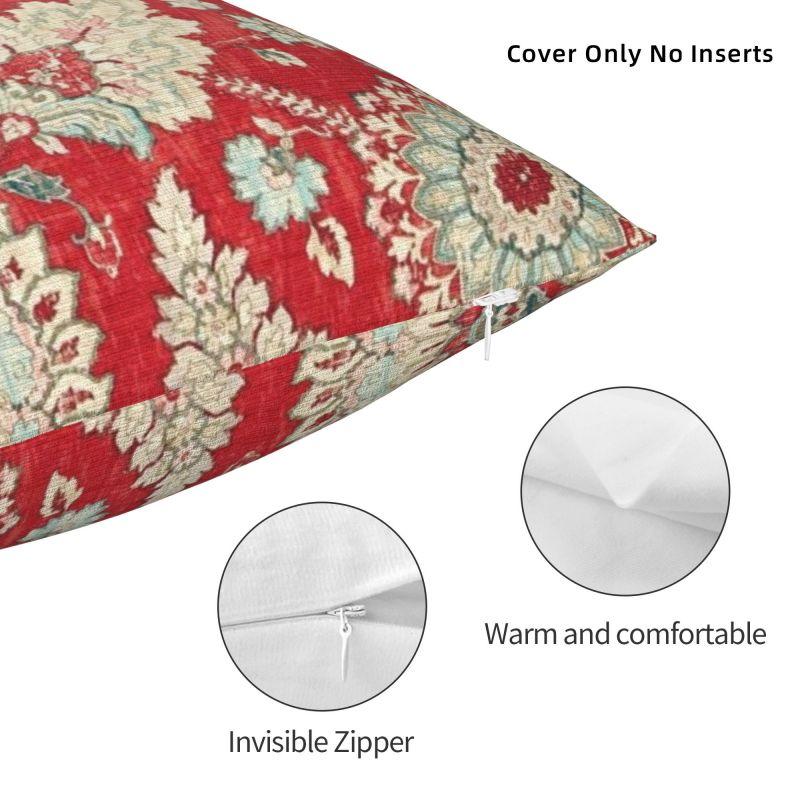 Brocade Tapestry Bold Red Gold Moroccan Cushion Covers Boho Ethnic Floral Throw Pillow for Car Square Pillowcase Home Decorativ