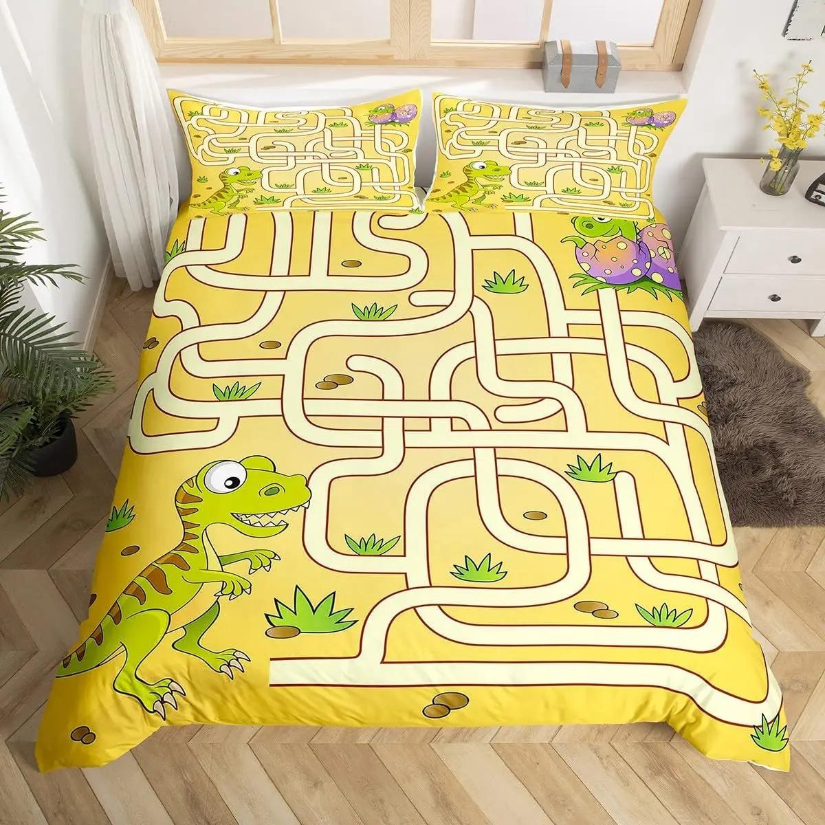 

Comforter Kids Cartoon Car City Building Street Road Bedding Set Microfiber Vehicle Truck Comforter Twin Queen Size Comforter (quilt)-EU Single(135*200cm)3pcs