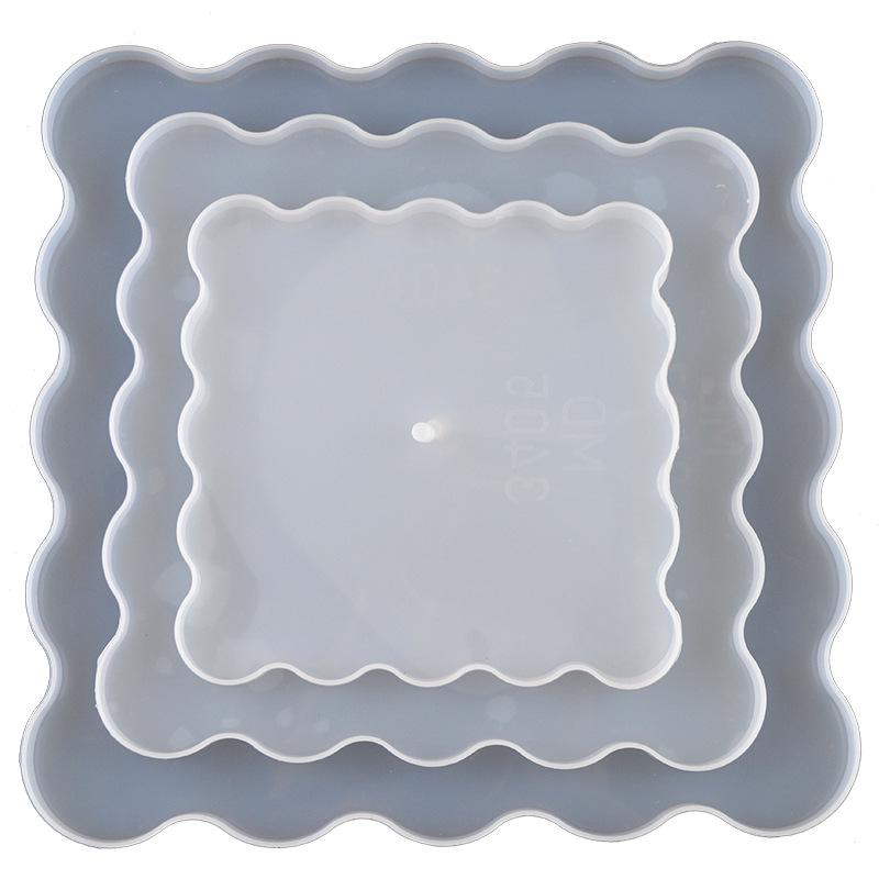 Three-layer Round Epoxy Resin Mold Fruit Plate Stand with Silicone and Zinc Alloy Components