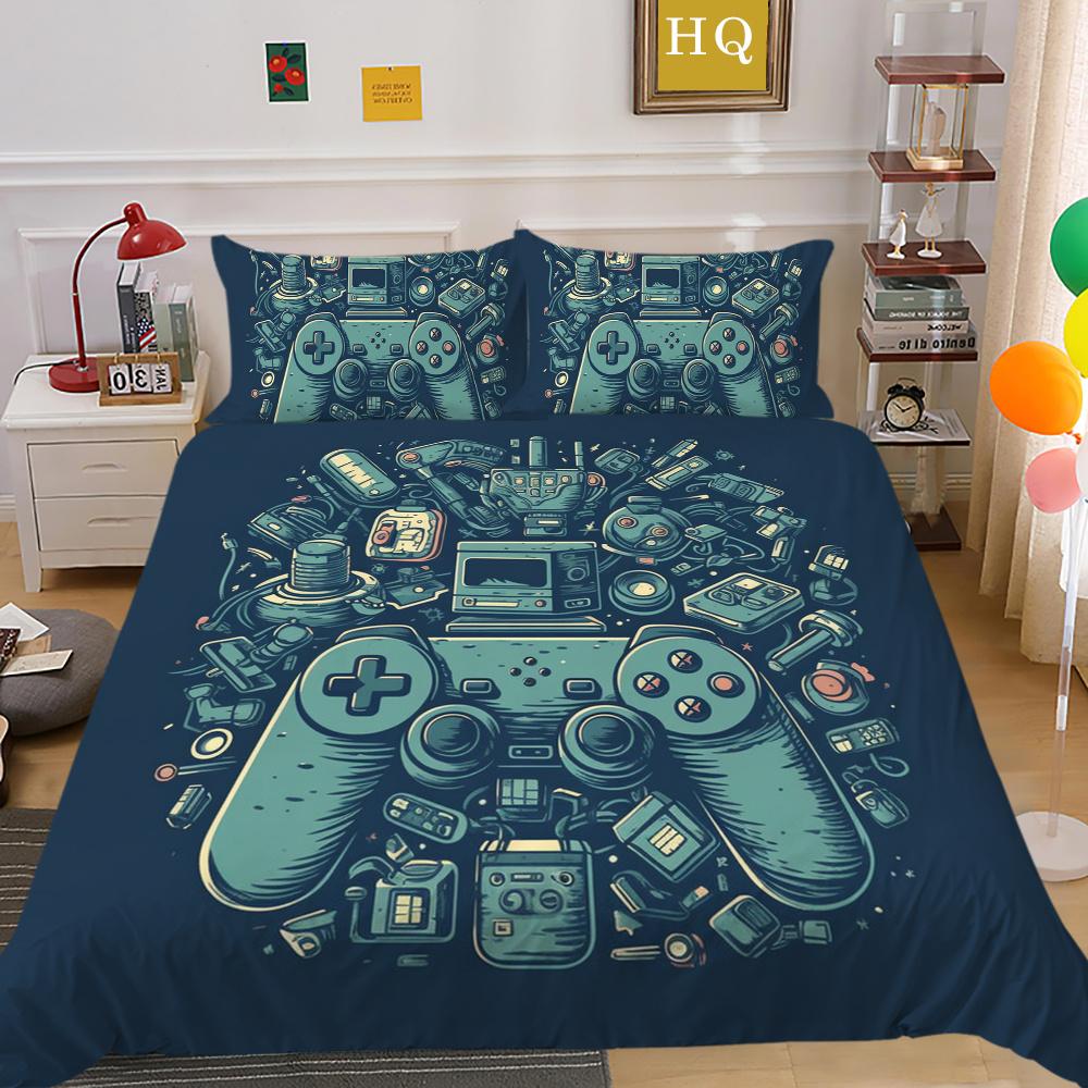 Bedding Sets High Quality Polyester Game Handle Printed Bed Cover Polyester Bedspreads Cool Home Textiles Single Size Pillowcase