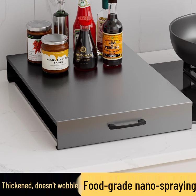 Gas Stove Shield & Countertop Organizer with Pot Base Stand & Induction Cooker Baffle
