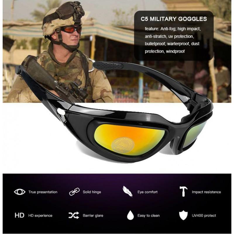 Tactical Safety Goggles Military Use Shockproof PC Lens Outdoor Shooting Protective Eyewear