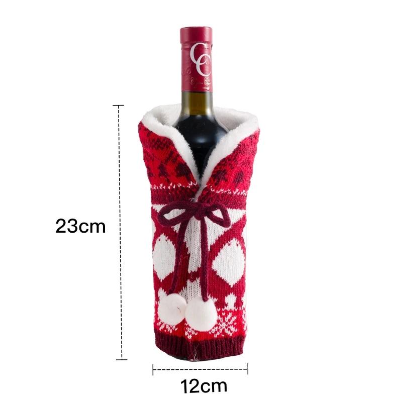 

Рождественская винная бутылка Чехол Рождественский декор для дома Санта-Клаус Рождественские украшения Декор стола Подарок Новый год красный