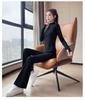 2024 Damen High-End Yoga-Set: Sportbekleidung mit halbem Reißverschluss und Micro-Flare-Hufeisenhosen