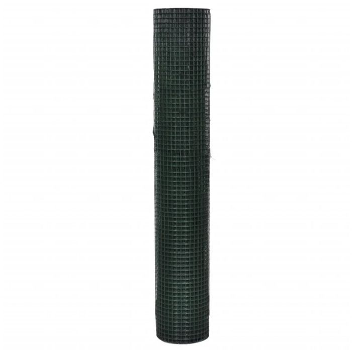 VidaXL Grillage Acier galvanisé et revêtement en PVC 25 x 1 m Vert, clôture, barrière,, clôtures, barrières 140439
