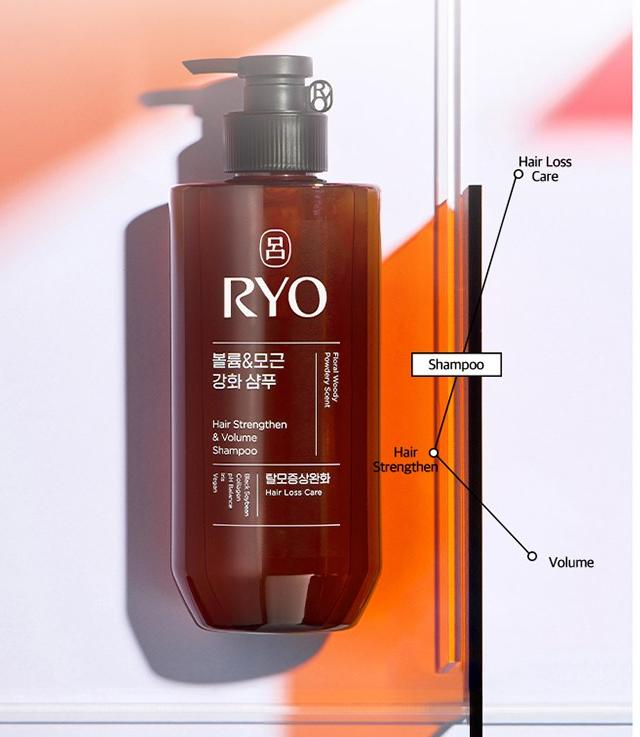 Ryo Black Ginseng Volume & Root Strengthening Shampoo 480ml + Conditioner 480ml – Floral Woody Scent