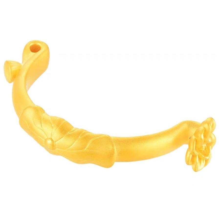 Lotus Seed Pod Half-Bangle Bracelet In Gold with Sunflower Accents and DIY Braided Rope Design