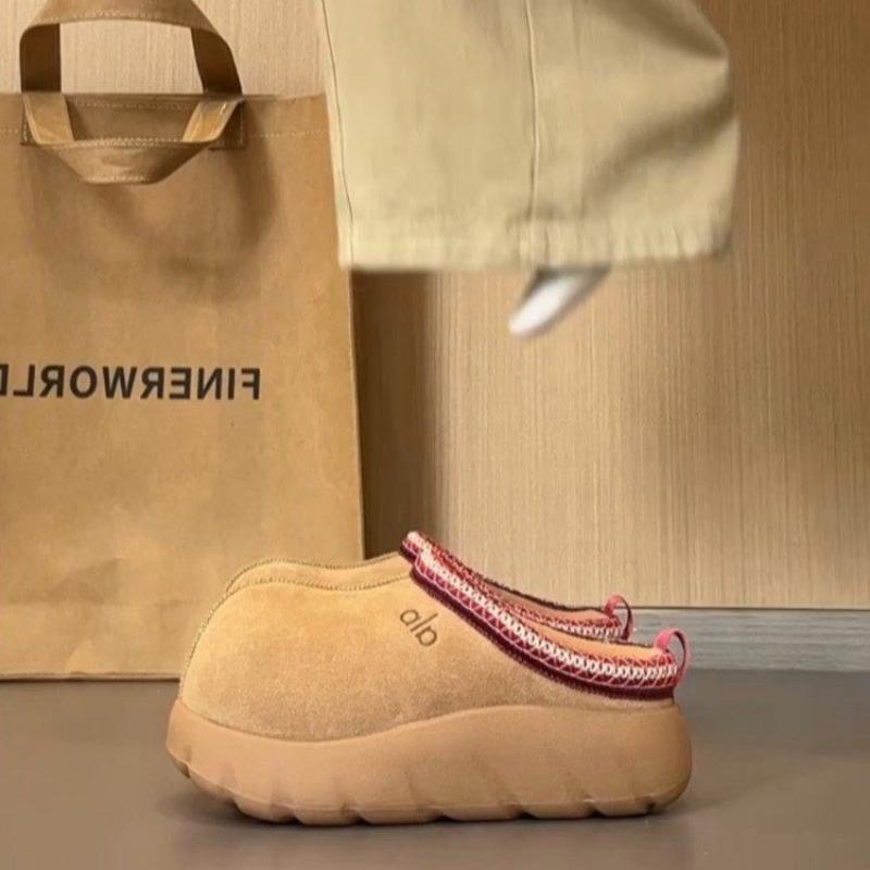 Big head snow boots slippers half-towed velvet thickened warm and non-slip winter new lazy one-pedal cotton shoes