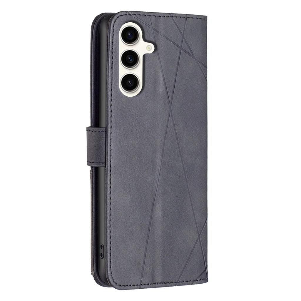 For Samsung Galaxy M35 5G Phone Cases Wallet Stand Geometry Imprint Leather Cover