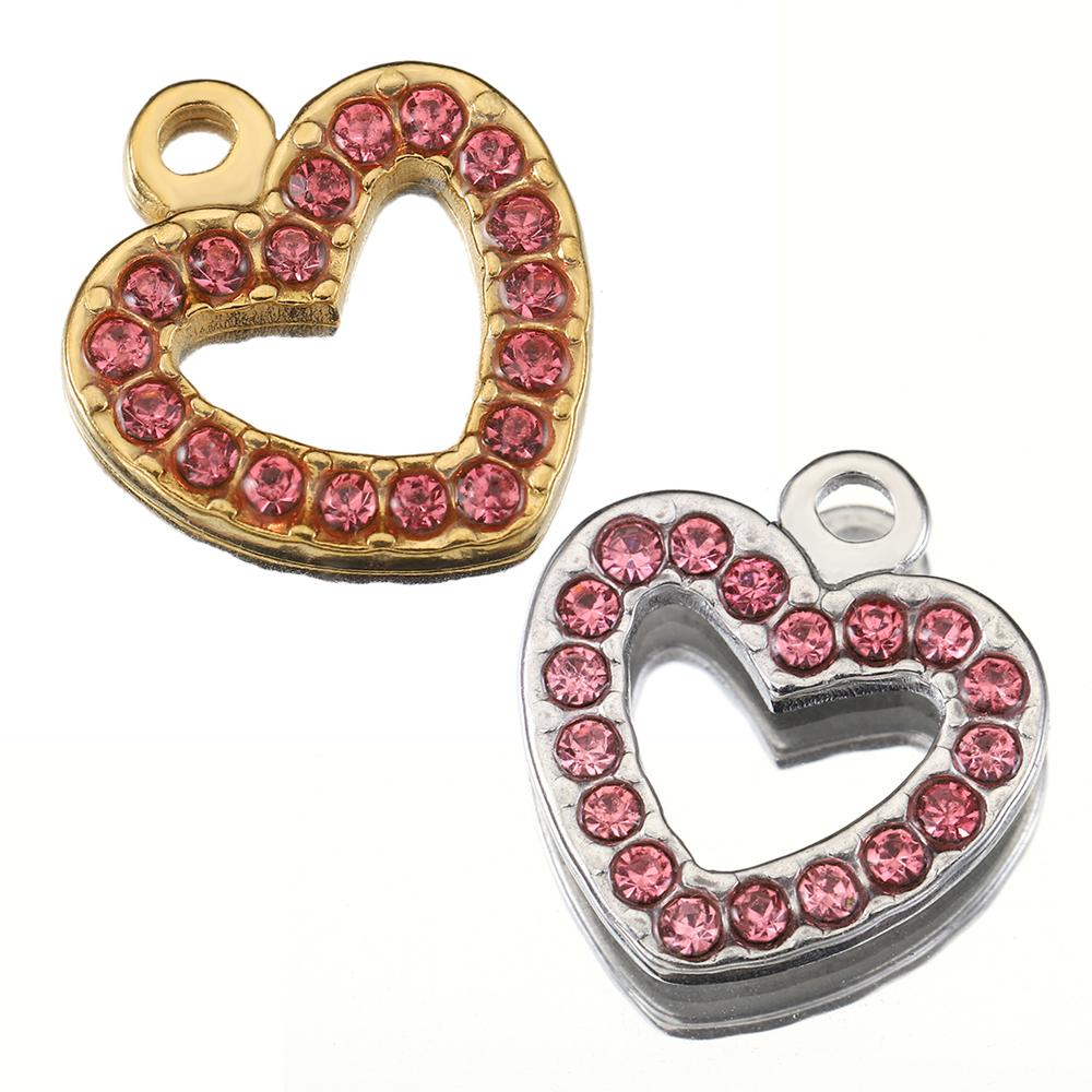 5pcs Mixed Stainless Steel Rhinestone Pendants Colorful Crystal Charms Beads for Necklace Bracelet Jewelry Making Charm DIY