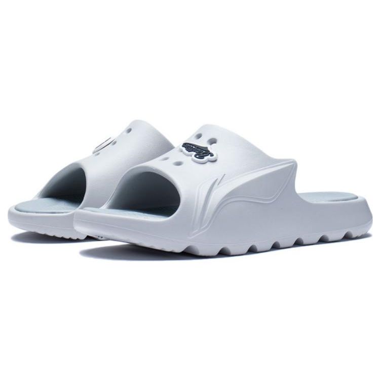 Li-Ning Comfortable Durable Rubber Sole Slide Sandals Men Footwear Gray ABTS003-1
