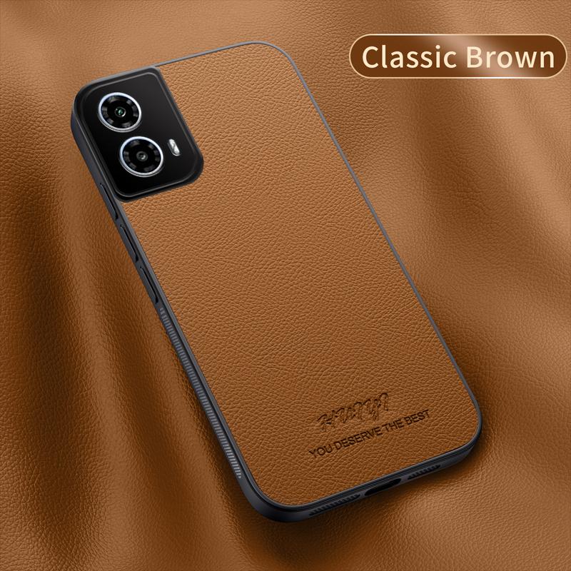 Luxury Business Leather Soft Frame Magnetic Cover For Motorola Moto G34 G45 MotoG34 MotoG45 Phone Cases Capa