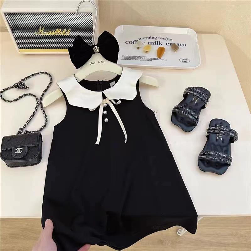 

Новое летнее цветочное платье принцессы для девочек - дизайн из марли с рукавами-крылышками 100 cm чёрный