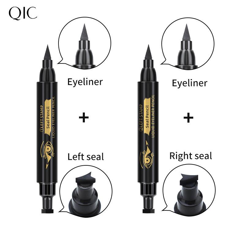Doppelsiegel Eyeliner Wasserdicht Schnelltrocknend Einfach zu meistern Charm Eyeliner Fähigkeiten 2 Stück