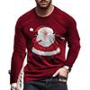 Spring and Autumn Round Neck 3D Christmas Theme Printed T-shirts Fashionable Casual Long Sleeved Men's T-shirts