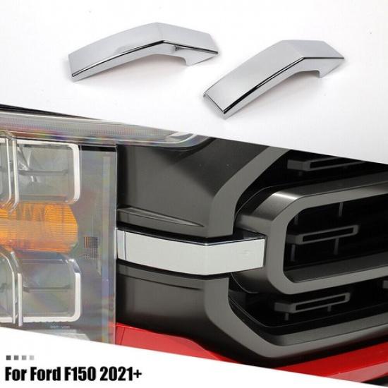 Chrome Front Grille Cover Trim Decor Bezels For   Ford F150 Accessories
