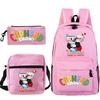 Cartoon Teacup Head Cuphead Student School Bag Backpack Three-piece Set Children's Shoulder Bag Pencil Bag