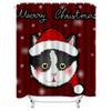Tu Cat Christmas Shower Curtain Cute Kitty Holiday Bathroom Decor Festive Pet Lover Gift Holiday Decoracin Navidad Adorable Hol
