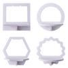 White Square Wall Floating Shelf Round Hexagon Flower Shape Wall Mount Display Shelf