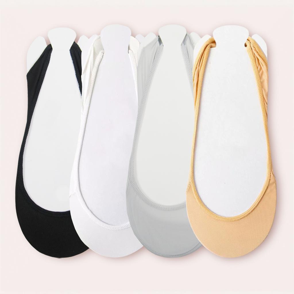 4 páry Dámské poloviční dlaň Slingback ponožky Pohodlné duté neviditelné podvazkové ponožky Letní tenké prodyšné ponožky Pantofle Žena