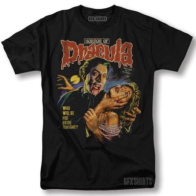 Dracula Shirt Horror Movie Vintage Graphic Design T-Shirt