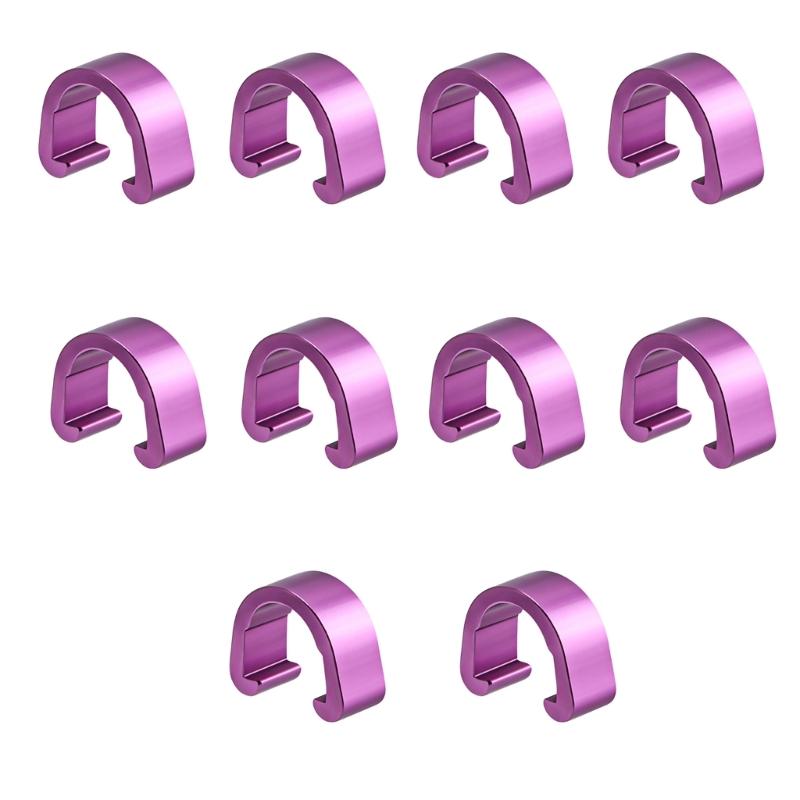 10 Pcs Bike Brake Cable Housing Clip Aluminum alloy Guide Brake Cable C-clip фиолетовый