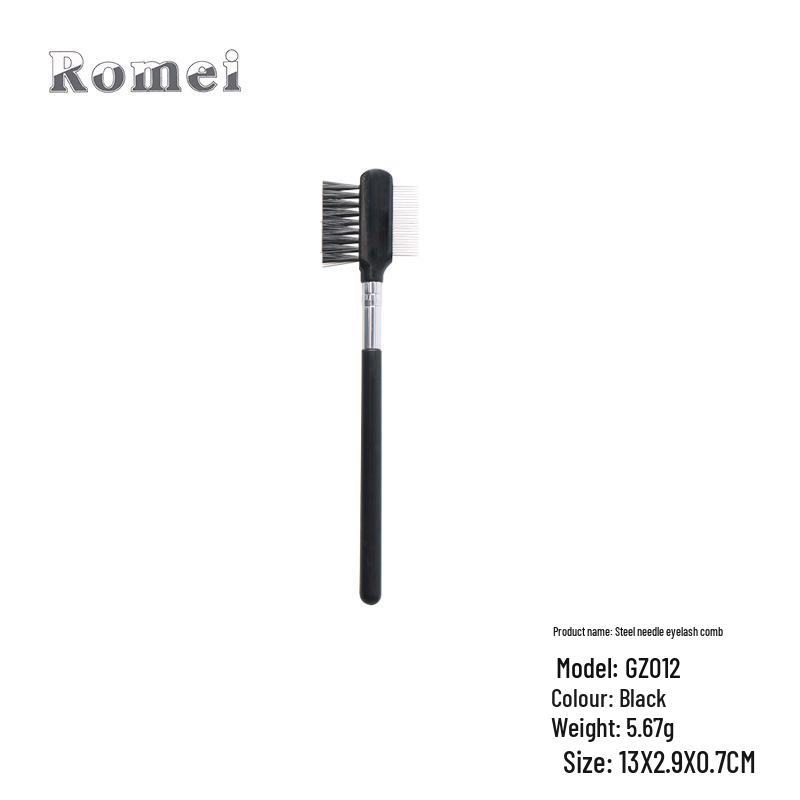 Romei Double-Ended Eyelash Comb & Eyebrow Brush with Straight Handle: Stainless Steel Needles, 3 Lengths, Say Goodbye To Spider Legs