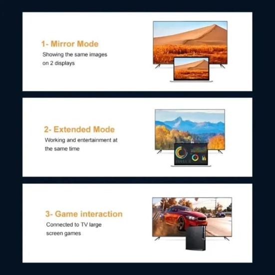 Yousheng 1080P HD-compatible Video Audio Adapter Cable Supporting 4K@30Hz High Clarity TV Display Projector Laptop Convertor Cord Computer Accessories